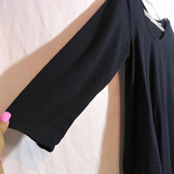 Habitat Black Asymmetrical Women's Long Sleeve Top Size Small - Picture 3 of 10